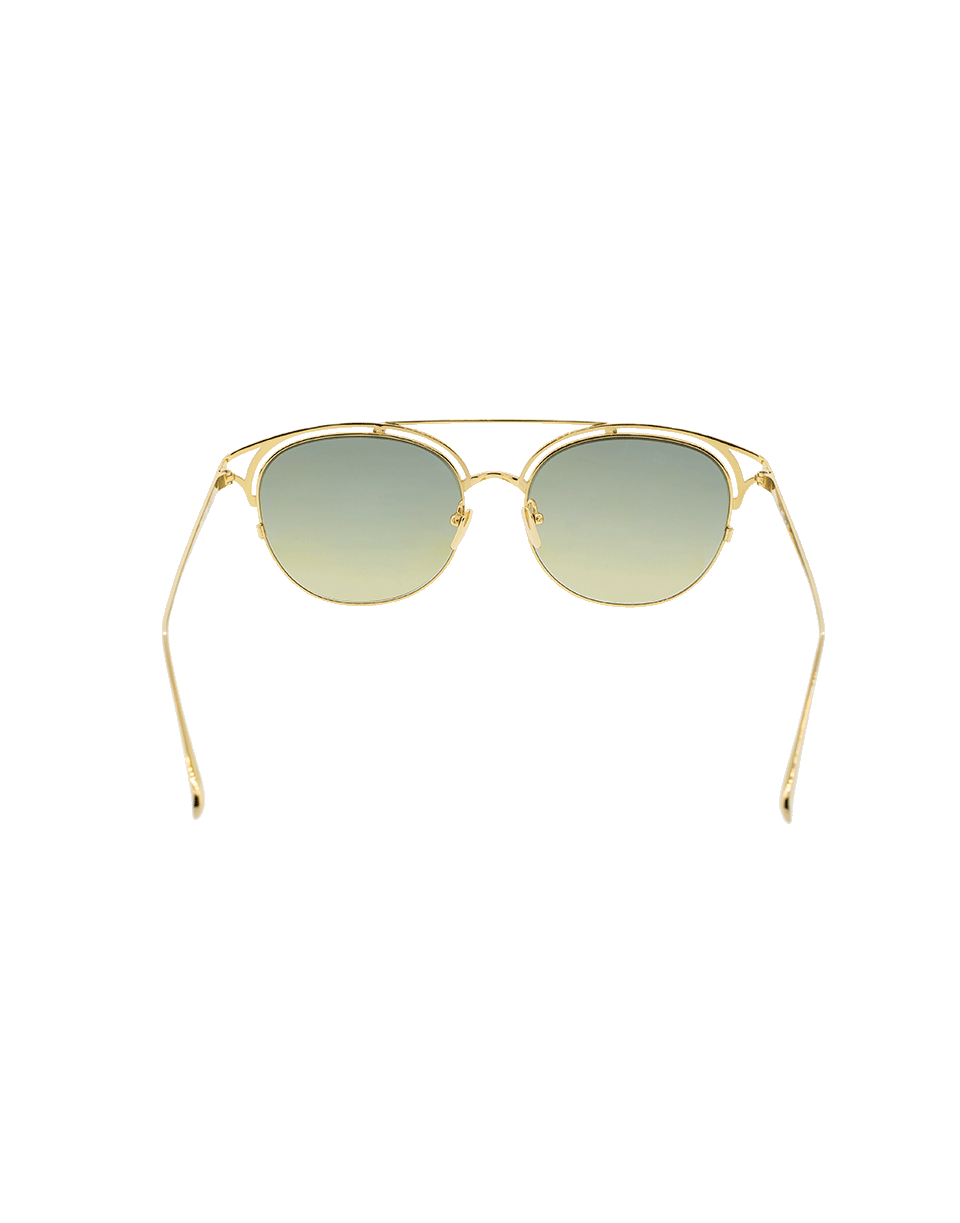 LINDA FARROW-Brow Bar Sunglasses-YLLW/GRN
