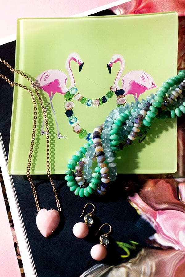 LISA BAYER-Flamingoes Trinket Tray-FLAMINGO