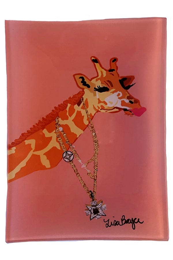 LISA BAYER-Giraffe With Ibeads Trinket Tray-GIRAFFE