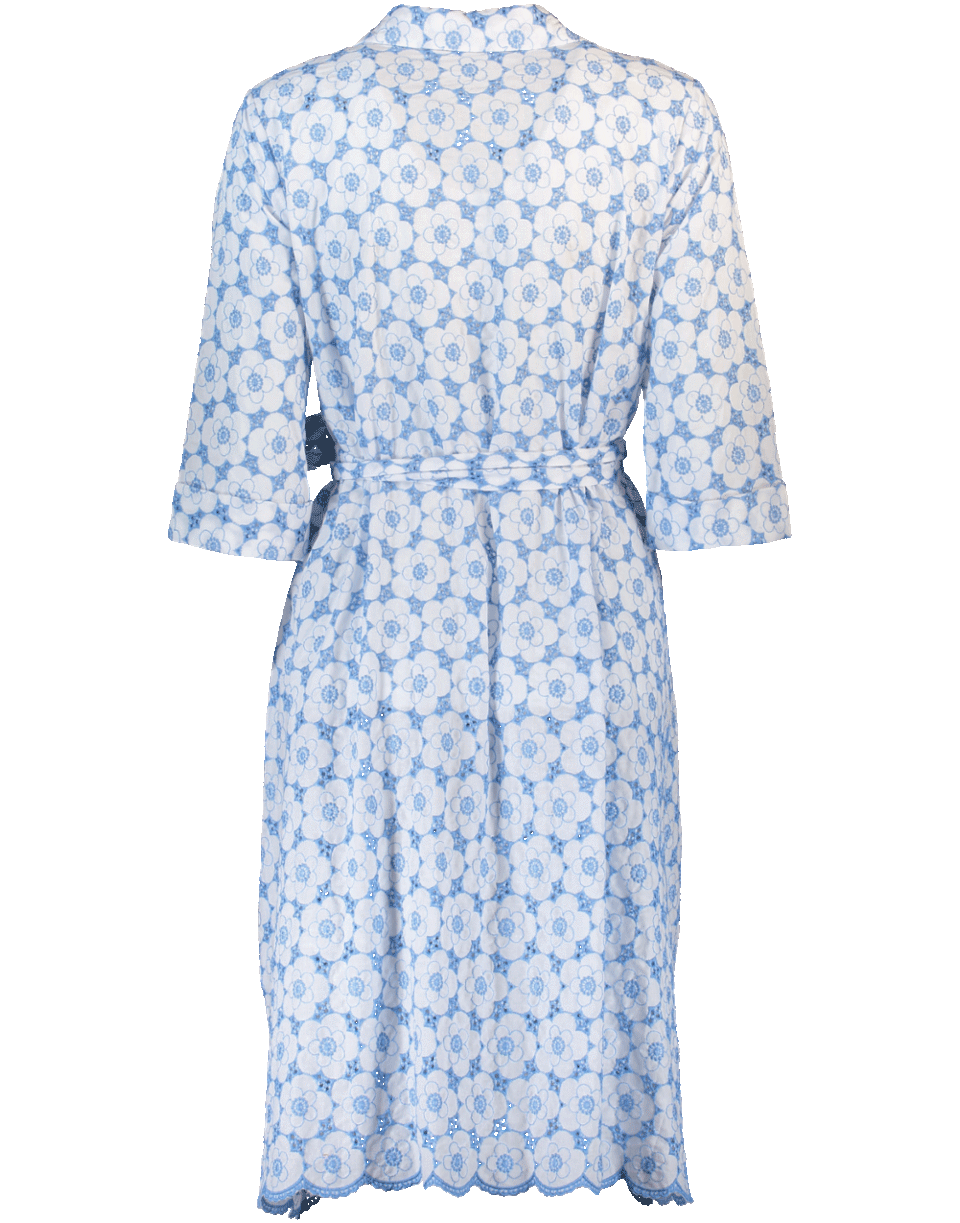 LISA MARIE FERNANDEZ-Mini Cornflower Eyelet Shirt Dress-