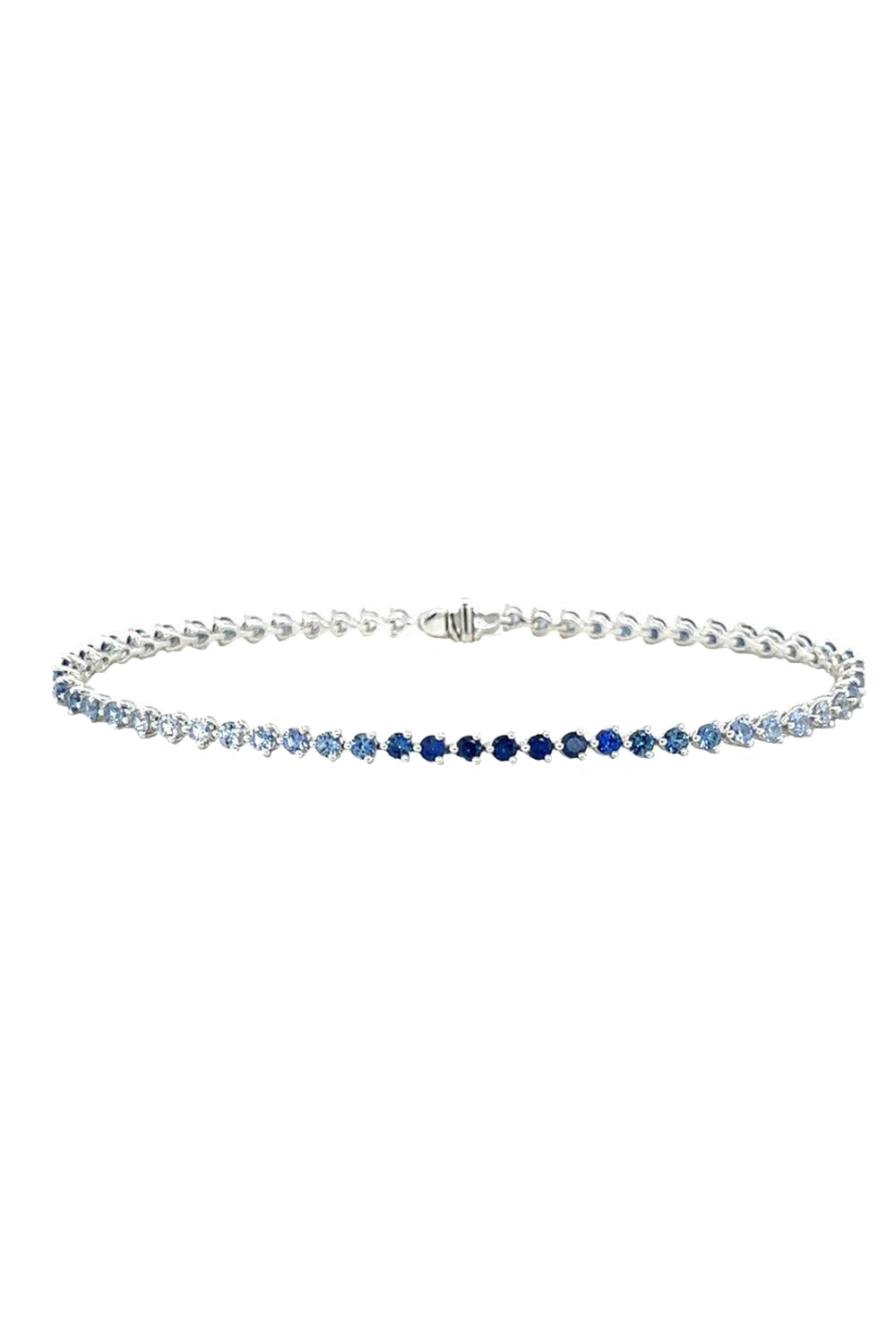 Blue Sapphire Ombre Bracelet - White Gold