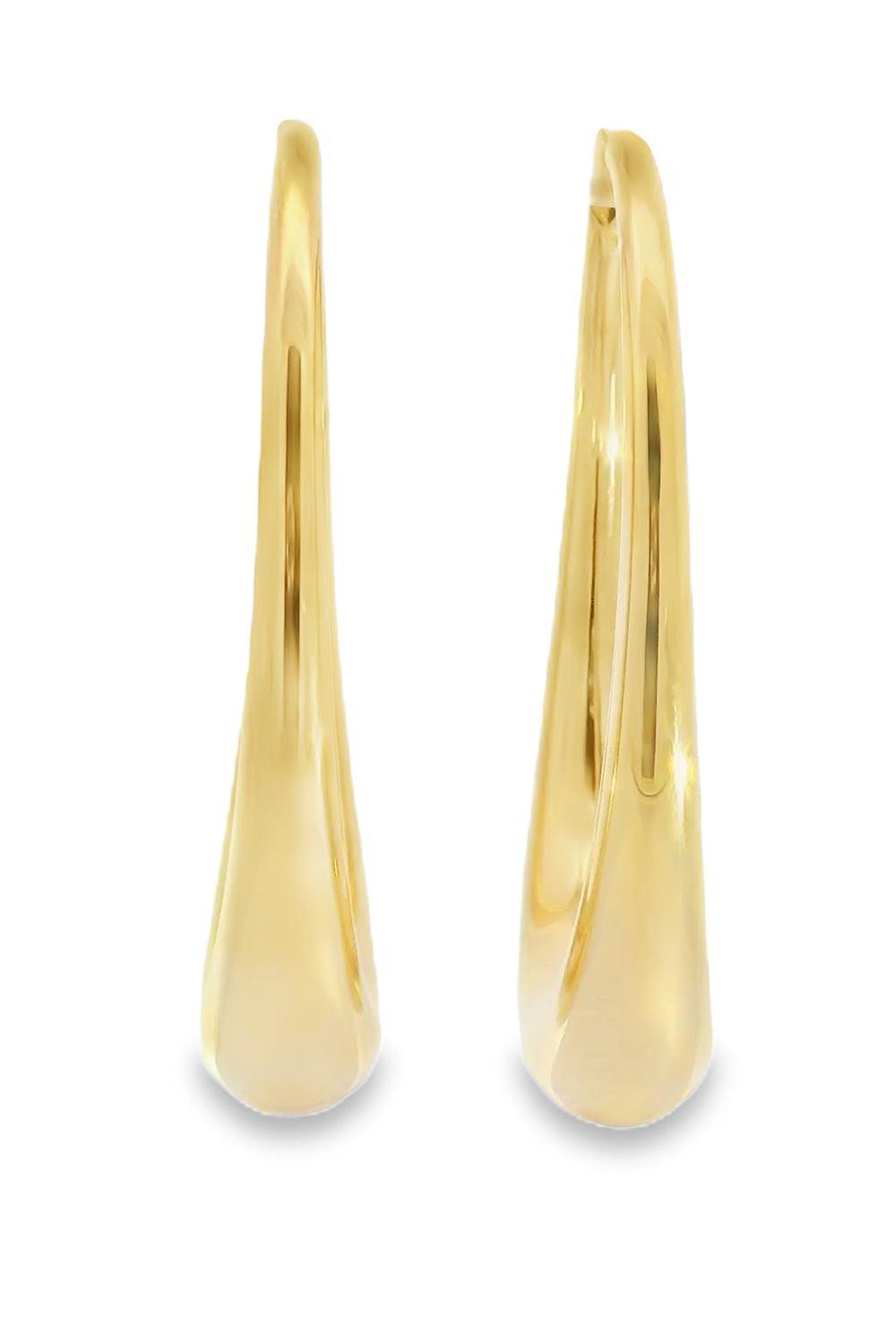Elongated Oval Hoop Earrings-YELLOW GOLD-JEWELRYFINE JEWELEARRING-LISA NIK