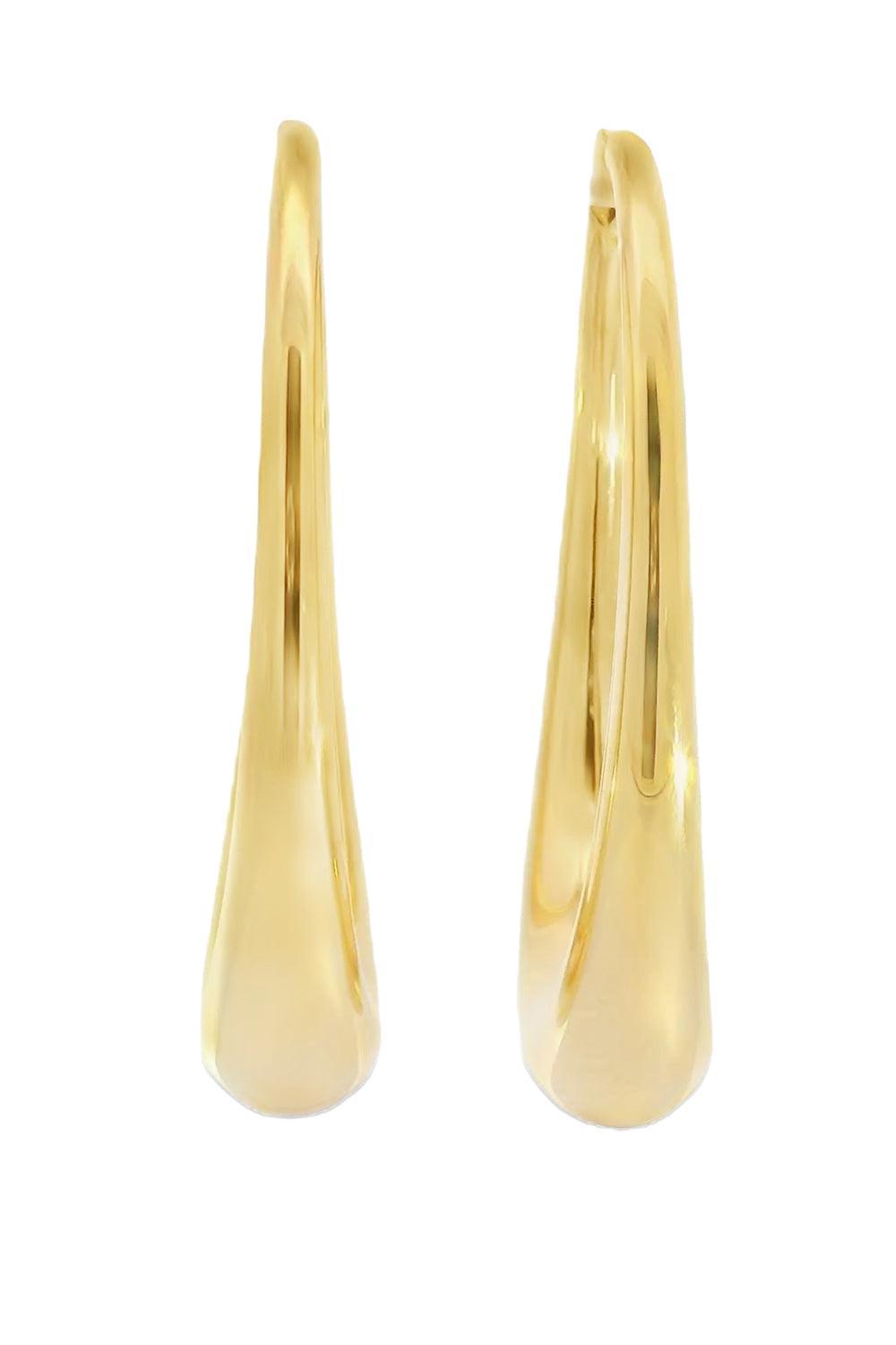 Elongated Oval Hoop Earrings-YELLOW GOLD-JEWELRYFINE JEWELEARRING-LISA NIK