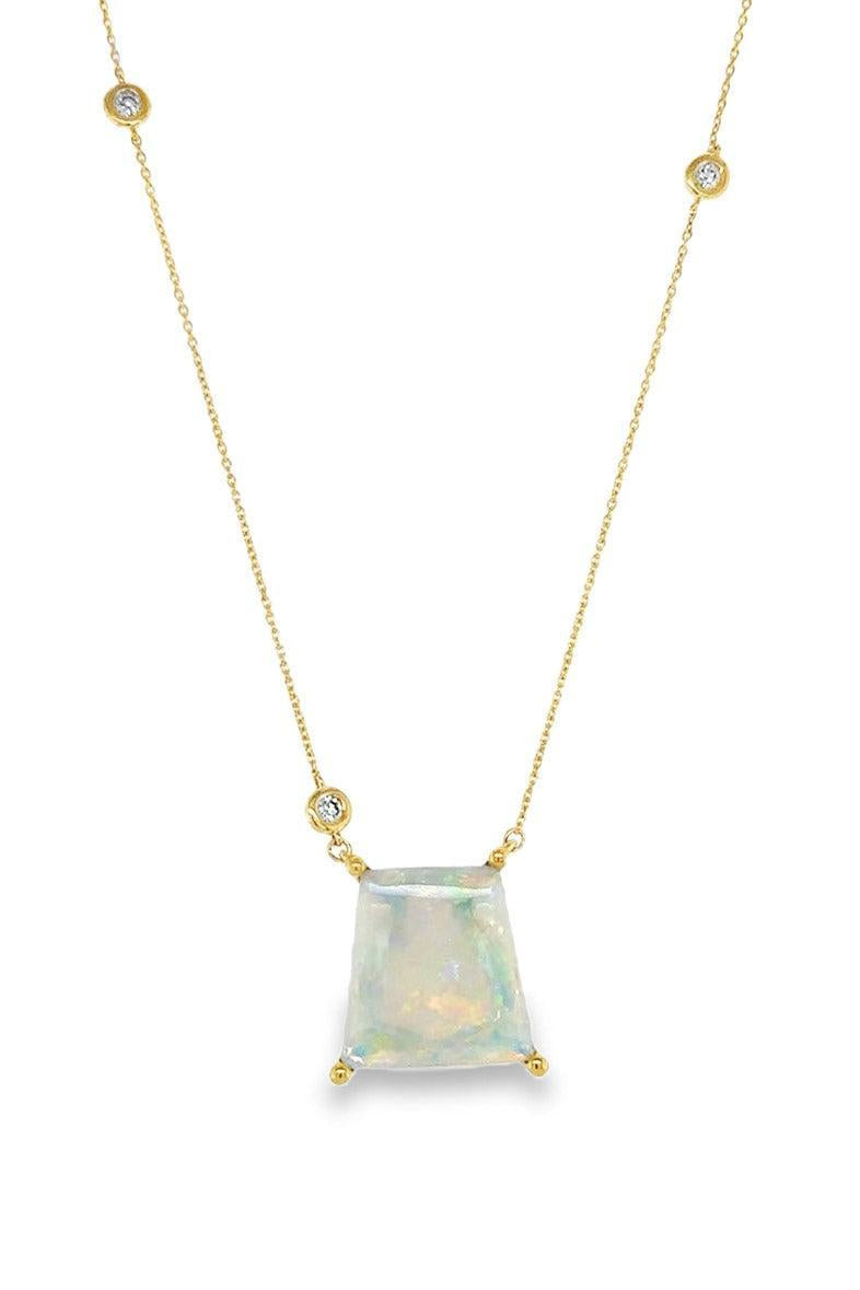Australian Opal Necklace-YELLOW GOLD-JEWELRYFINE JEWELNECKLACE O-LISA NIK