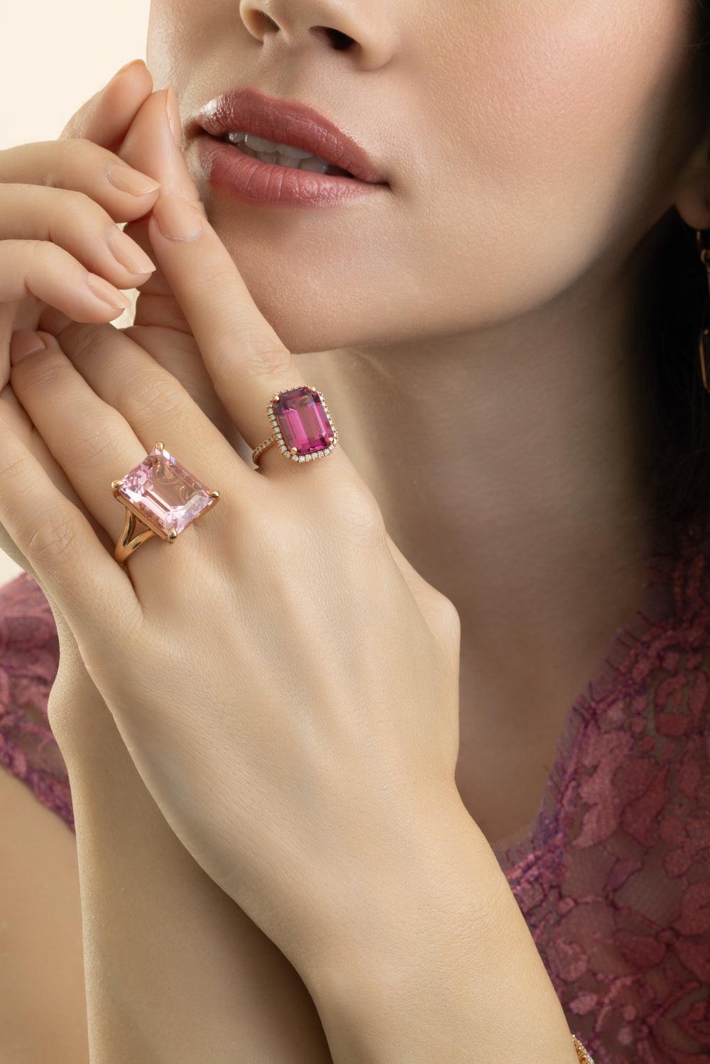 Rubellite Diamond Ring-ROSE GOLD-5.75-JEWELRYFINE JEWELRING-LISA NIK