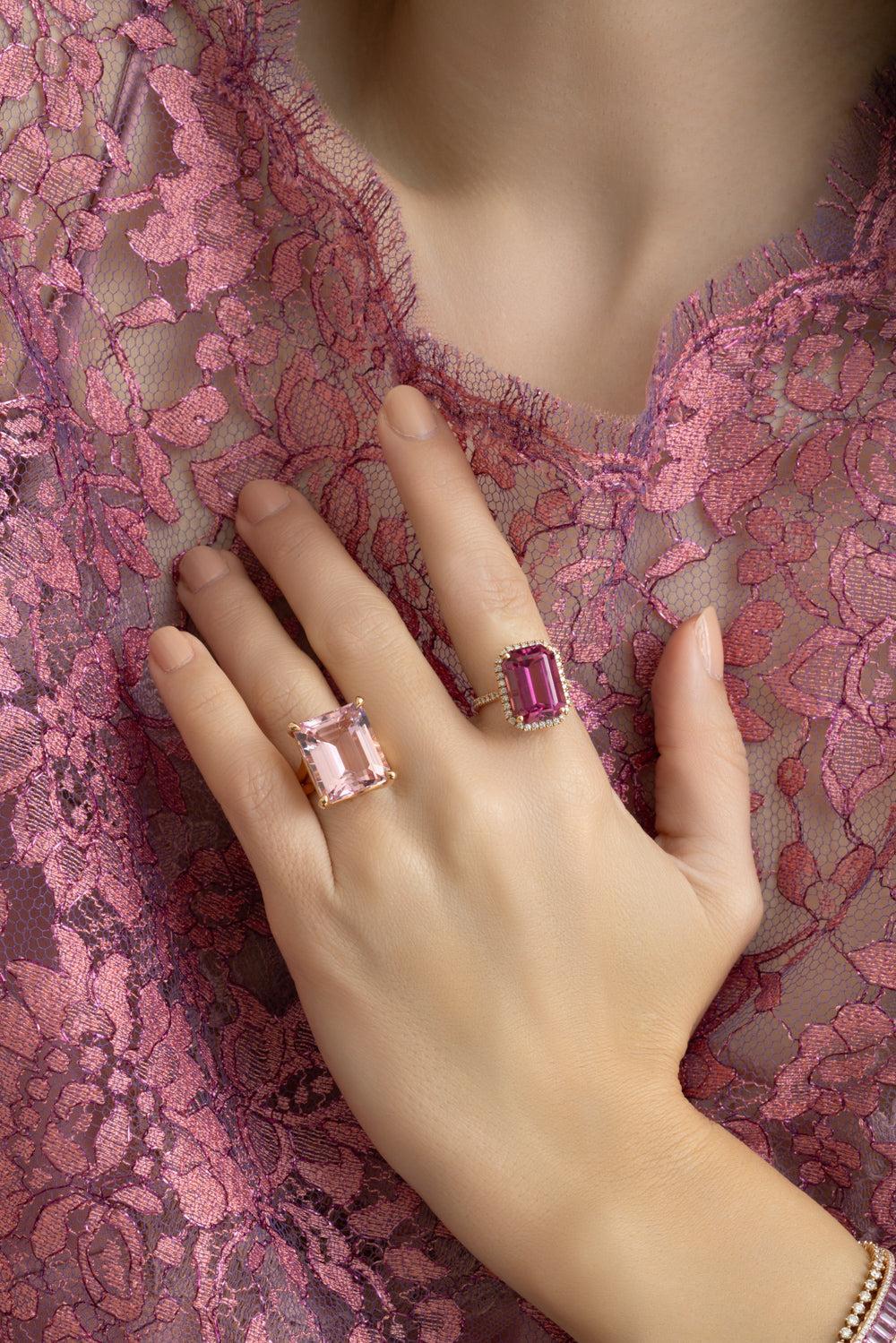 Rubellite Diamond Ring-ROSE GOLD-5.75-JEWELRYFINE JEWELRING-LISA NIK