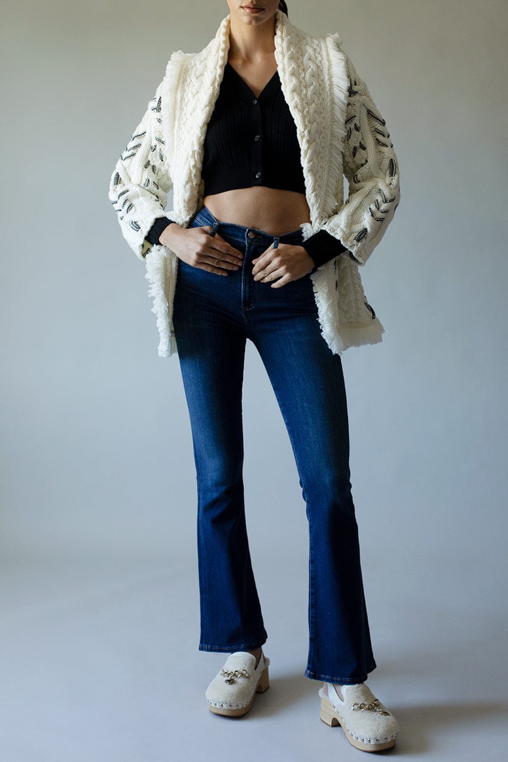 LISA YANG-Corinne Cardigan - Black-