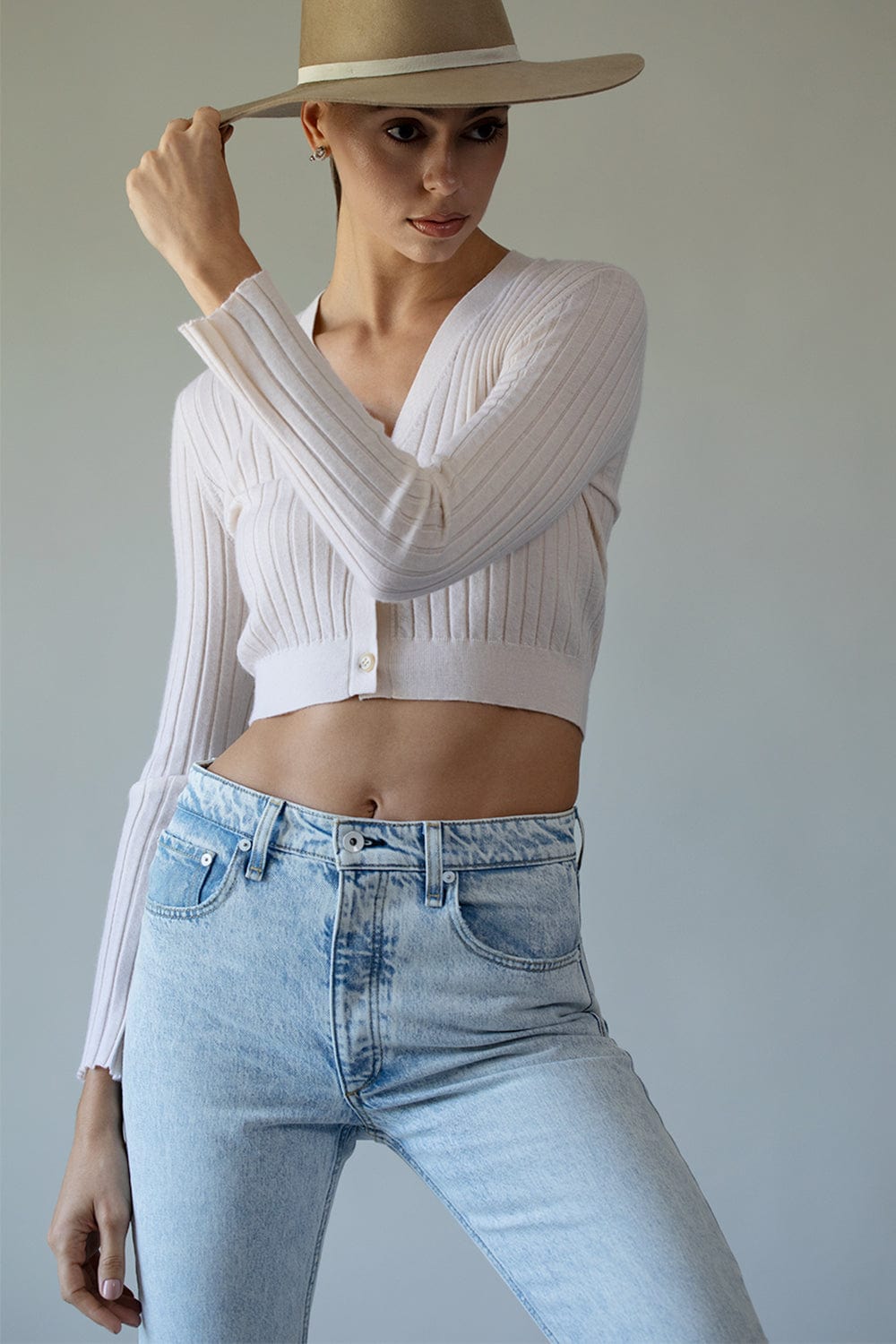 LISA YANG-Corinne Cardigan - Eggshell-