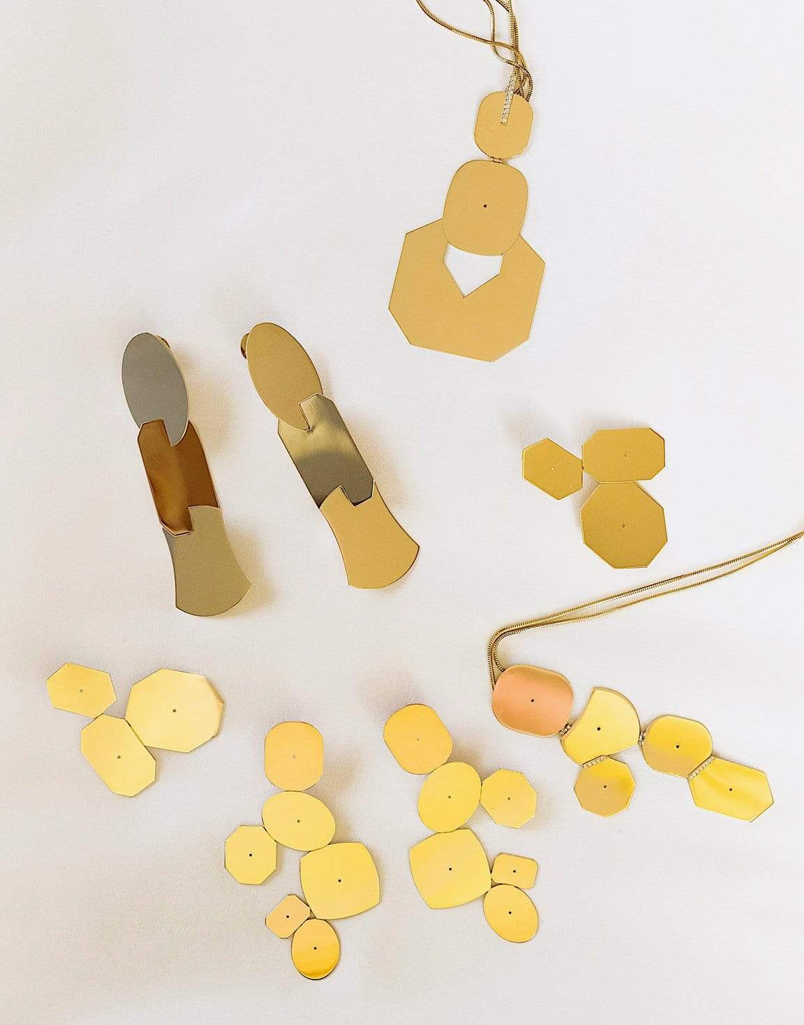 LITO-Mixed Shape Gold Earrings-ROSE GOLD