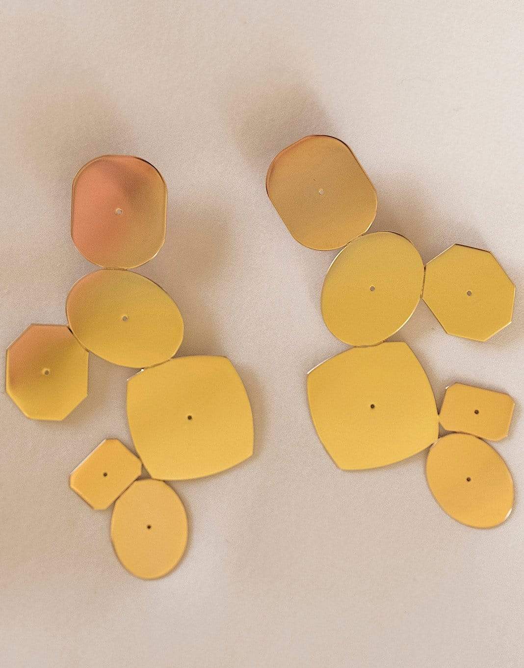 LITO-Mixed Shape Gold Earrings-ROSE GOLD