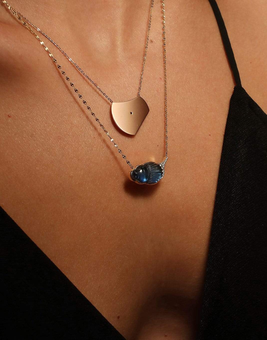 LITO-Βell Shaped Gold Necklace-ROSE GOLD