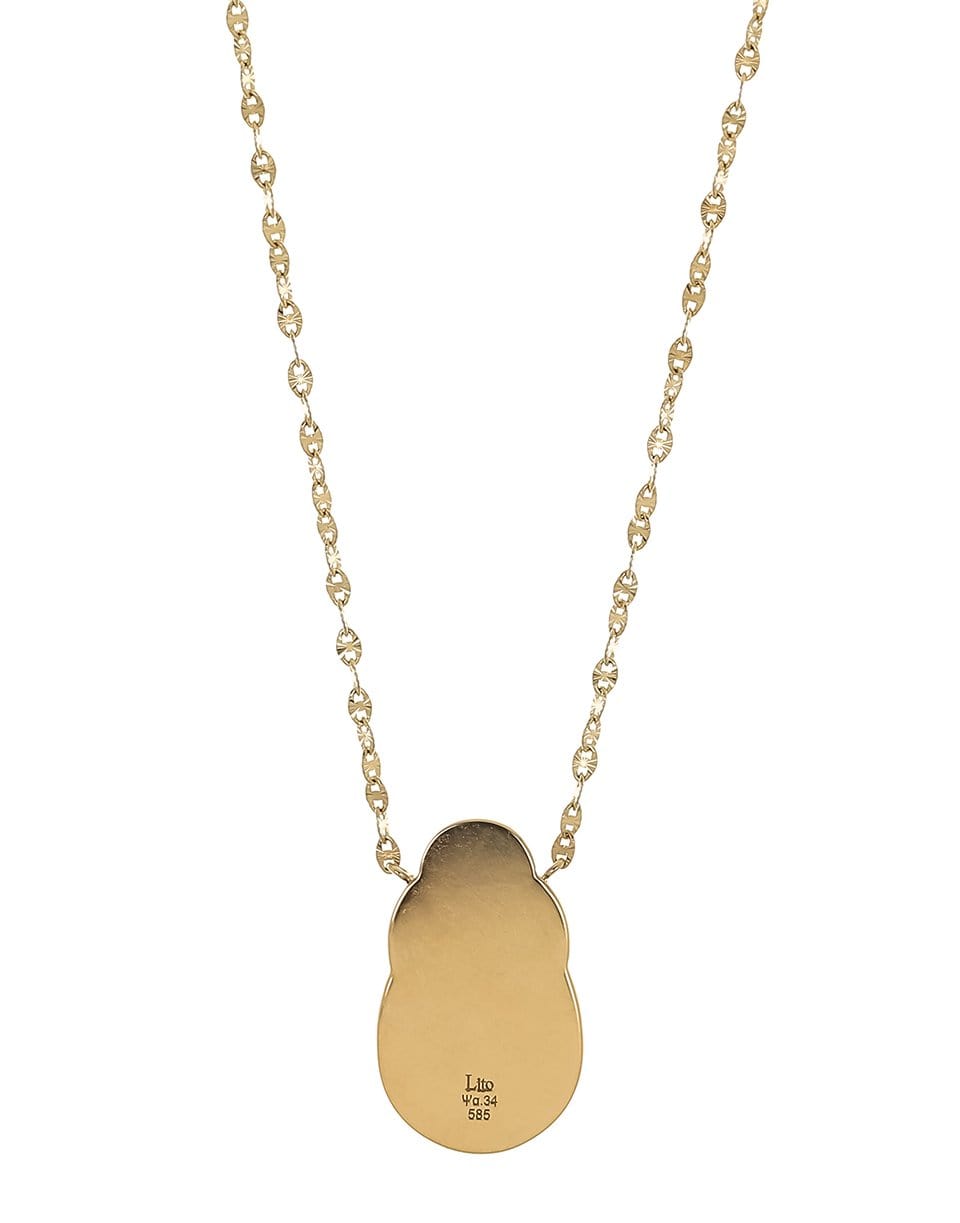LITO-Daria Chrysoprase Scarab Necklace-YELLOW GOLD