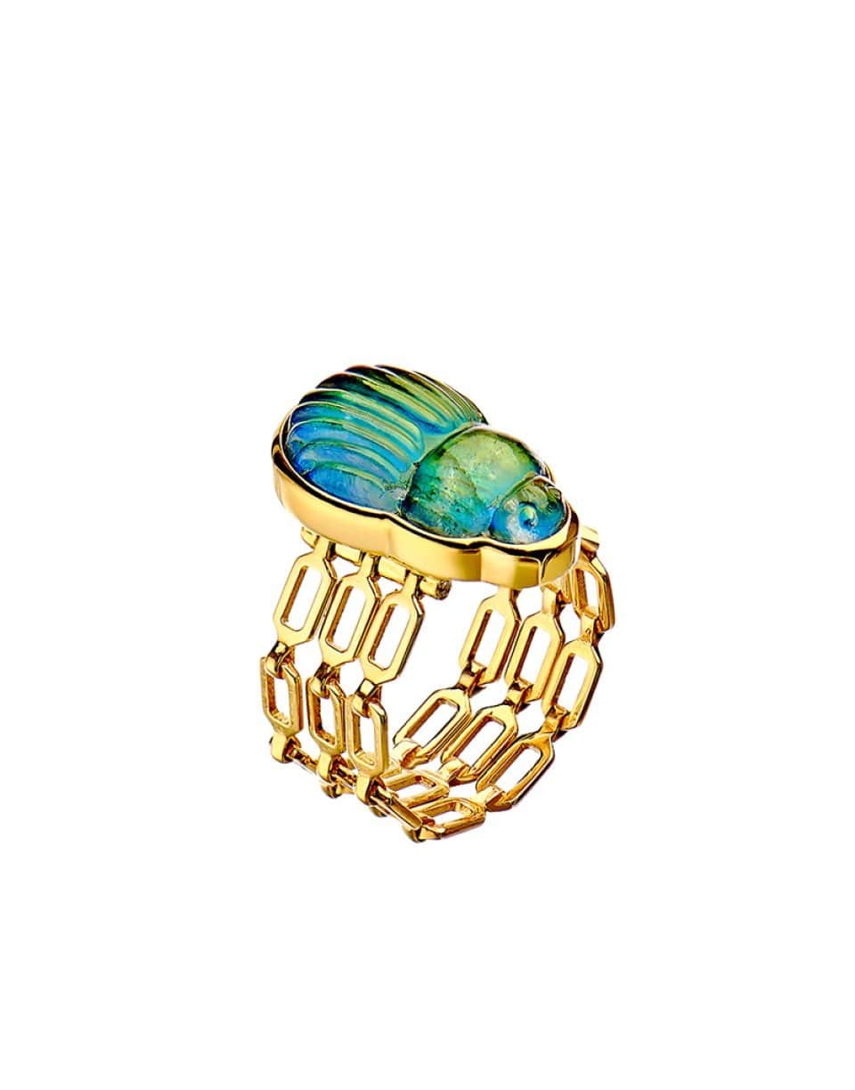 LITO-Sienna Labradorite Scarab Diamond Ring-YELLOW GOLD