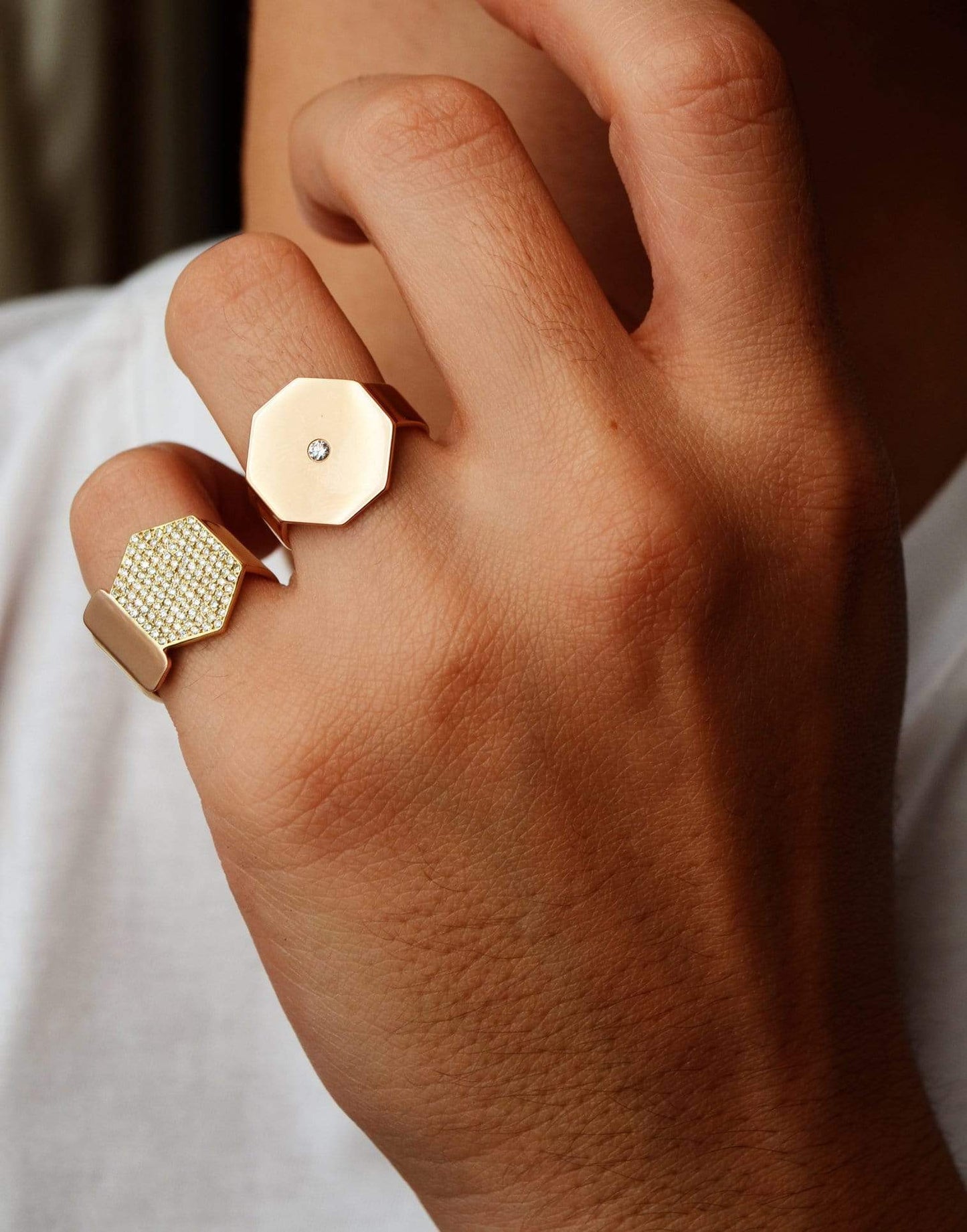 LITO-Diamond Pave Mix Shape Ring-YELLOW GOLD