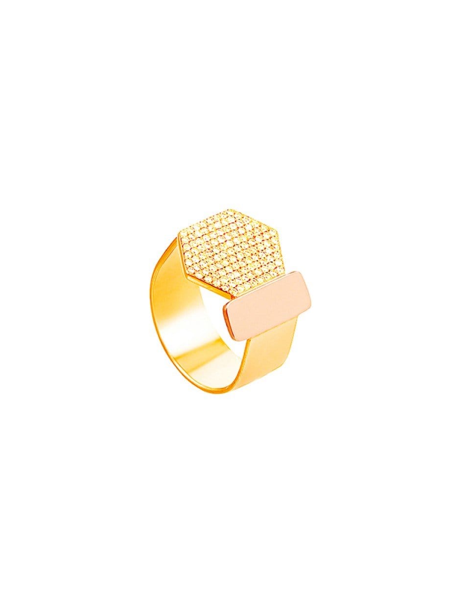 LITO-Diamond Pave Mix Shape Ring-YELLOW GOLD