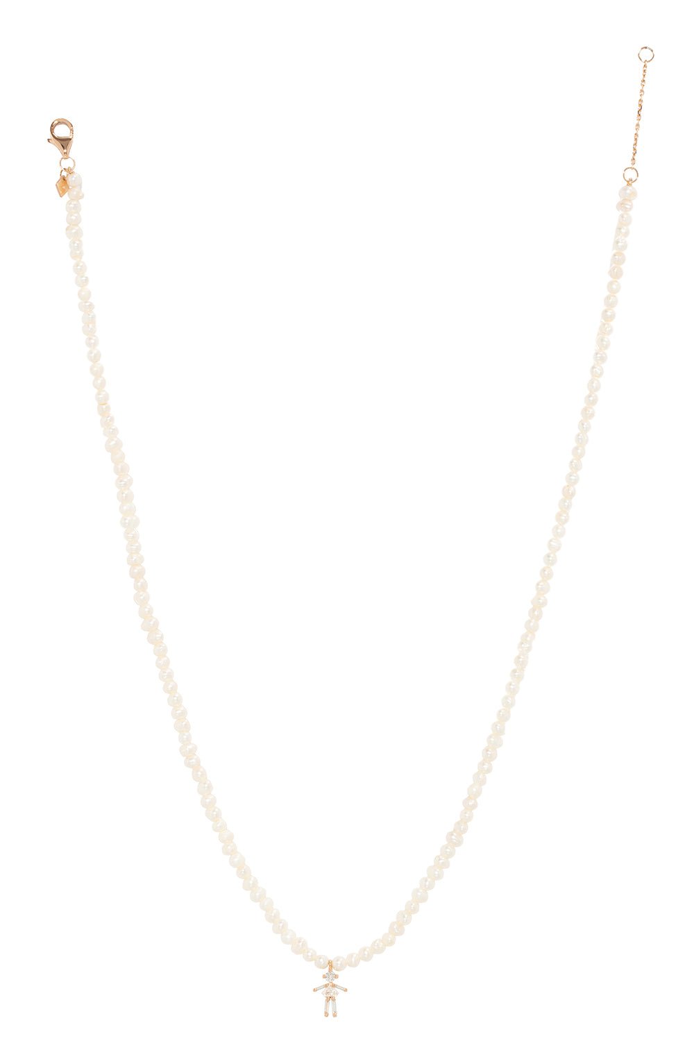 LITTLE ONES-Baguette Girl Pearl Necklace-ROSE GOLD