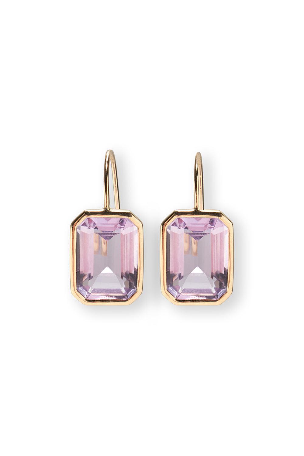 LIZZIE FORTUNATO FINE-Pink Amethyst Aria Earrings-YELLOW GOLD