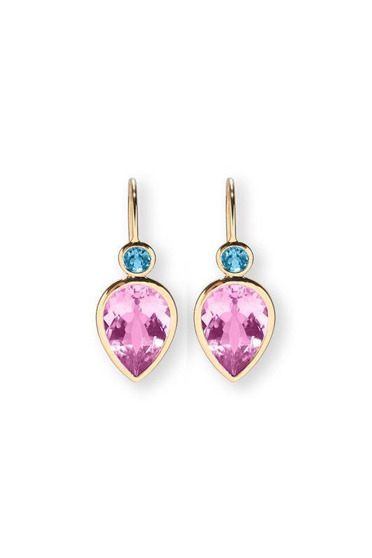 LIZZIE FORTUNATO FINE-Pink Topaz Hera Earrings-YELLOW GOLD