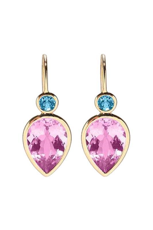 Pink Topaz Hera Earrings-YELLOW GOLD-JEWELRYFINE JEWELEARRING-LIZZIE FORTUNATO FINE