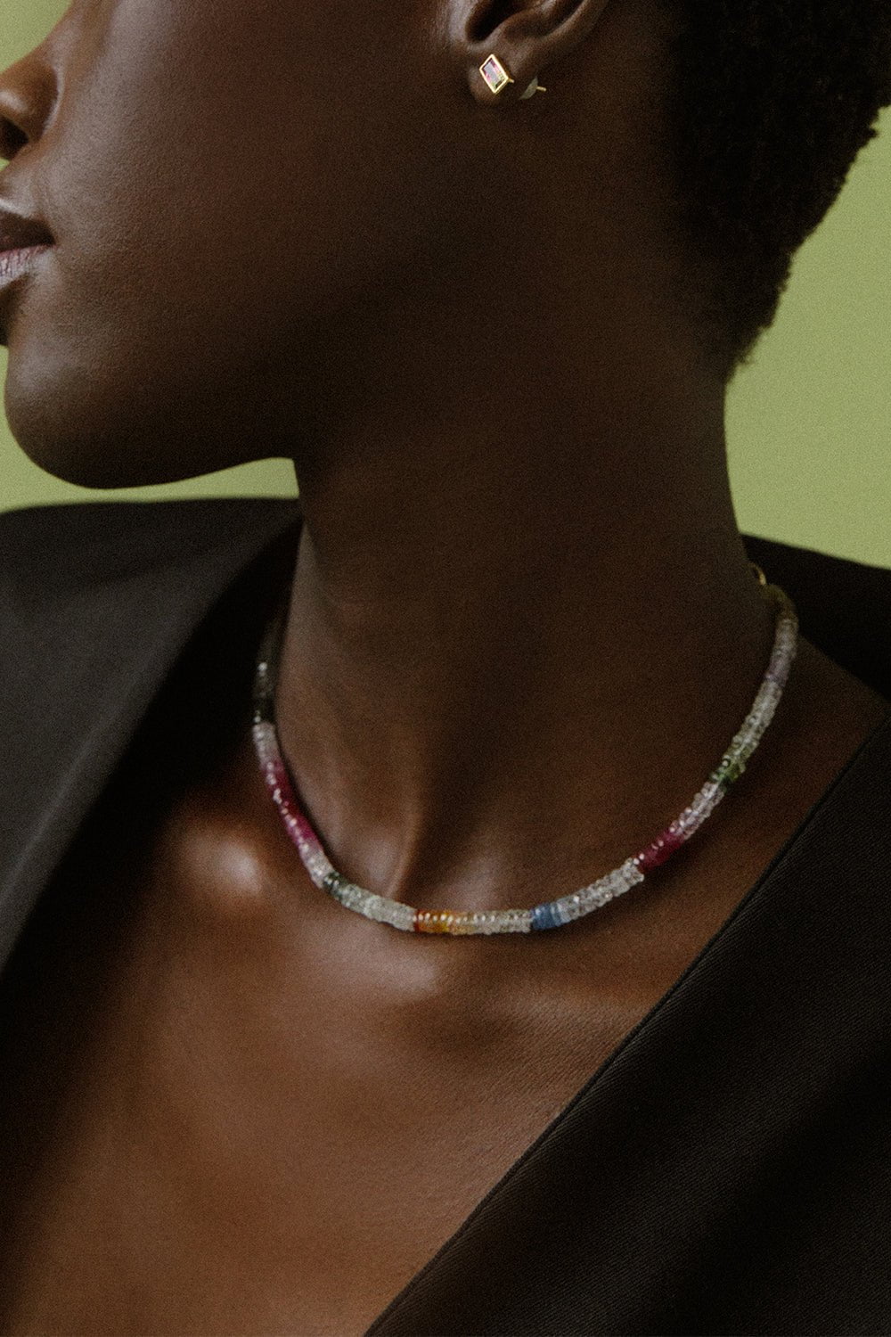 LIZZIE FORTUNATO FINE-Brilliant Sapphire Bead Necklace-YELLOW GOLD