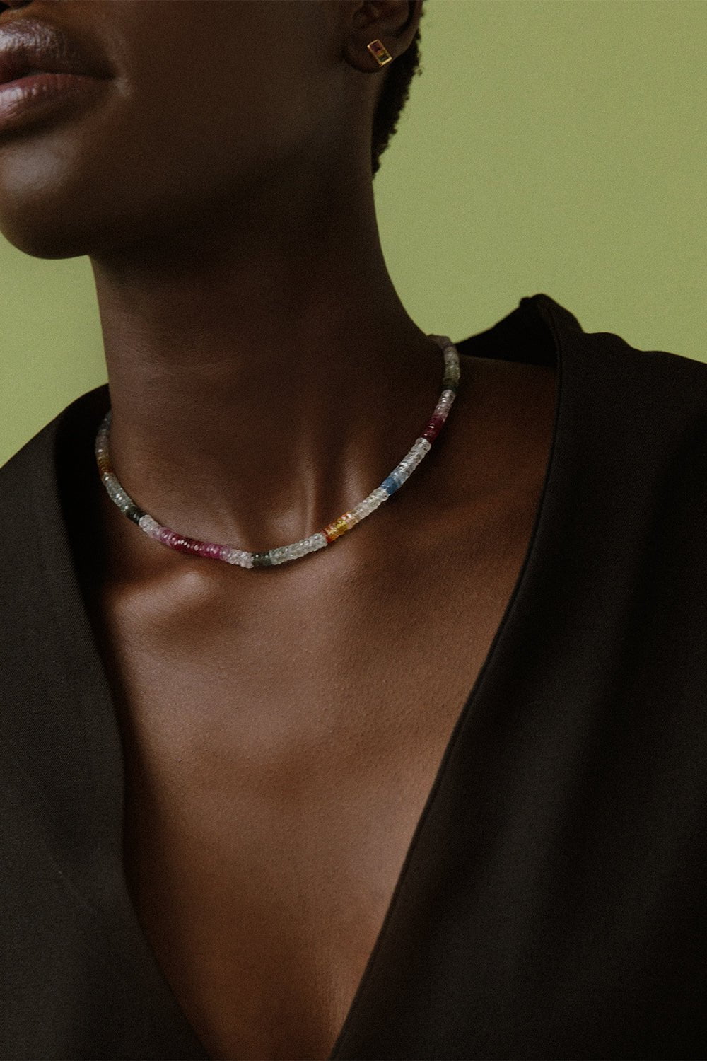 LIZZIE FORTUNATO FINE-Brilliant Sapphire Bead Necklace-YELLOW GOLD
