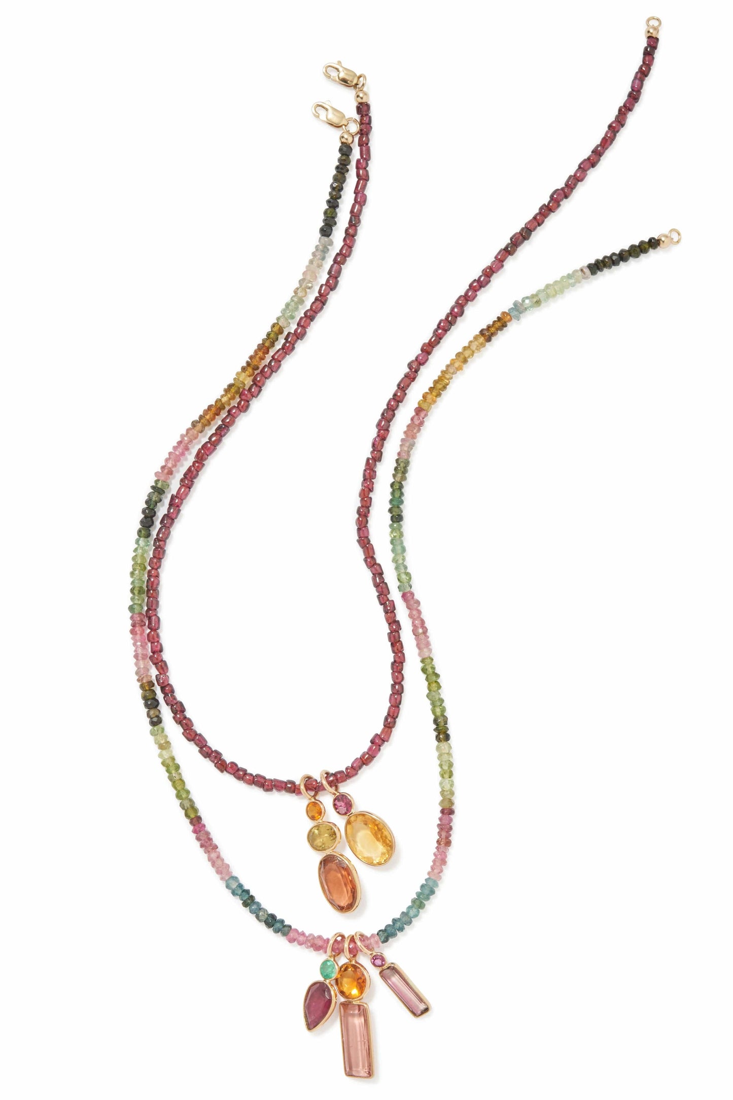 LIZZIE FORTUNATO FINE-Tourmaline Bead Necklace - 18"-YELLOW GOLD
