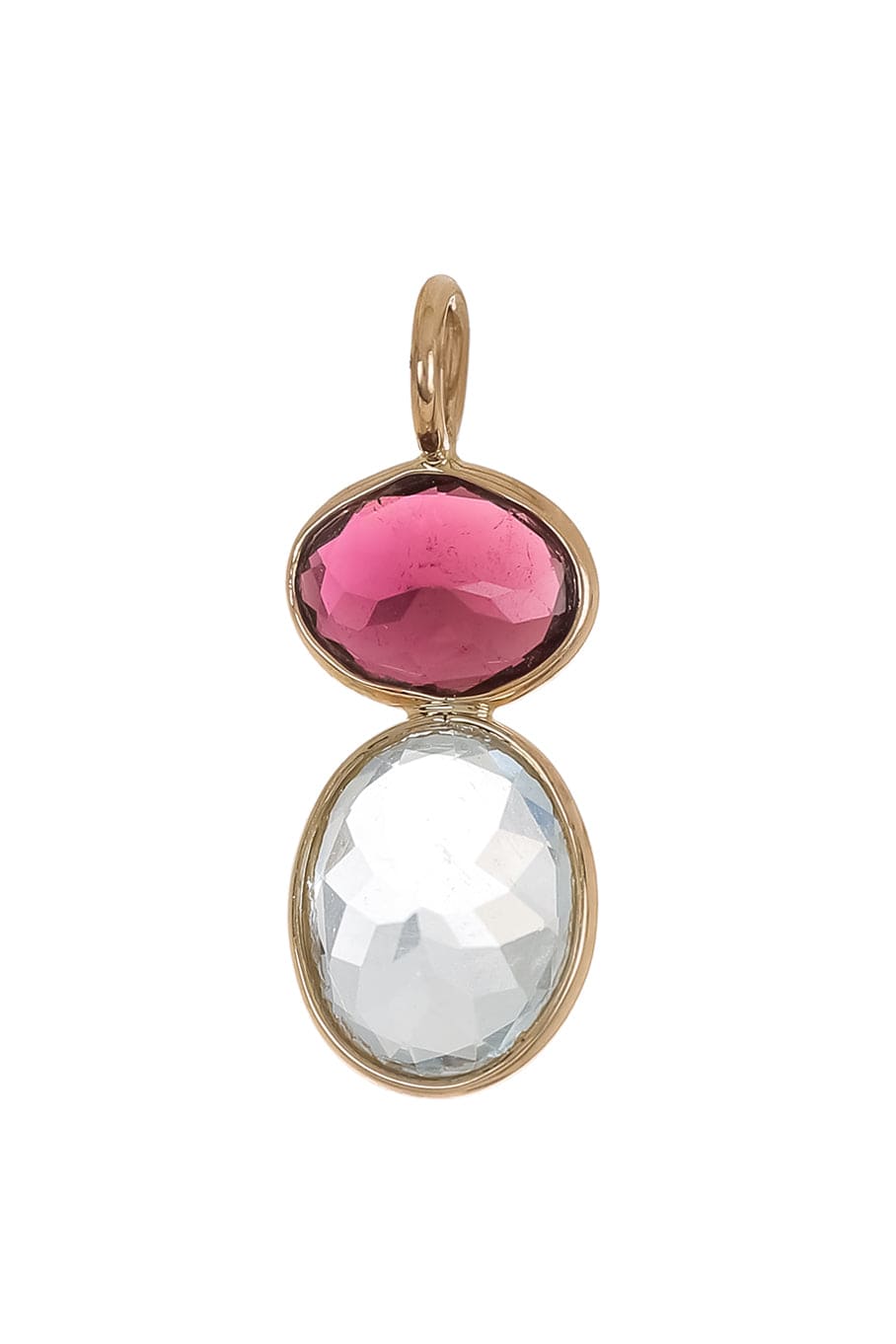 LIZZIE FORTUNATO FINE-Tourmaline and Aquamarine Necklace Charm-YELLOW GOLD