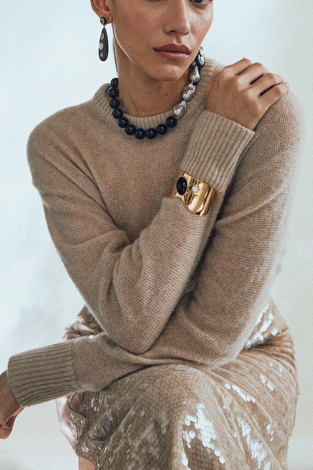 Midnight Organic Cuff Bracelet-GOLD-JEWELRYBOUTIQUEBRACELET O-LIZZIE FORTUNATO