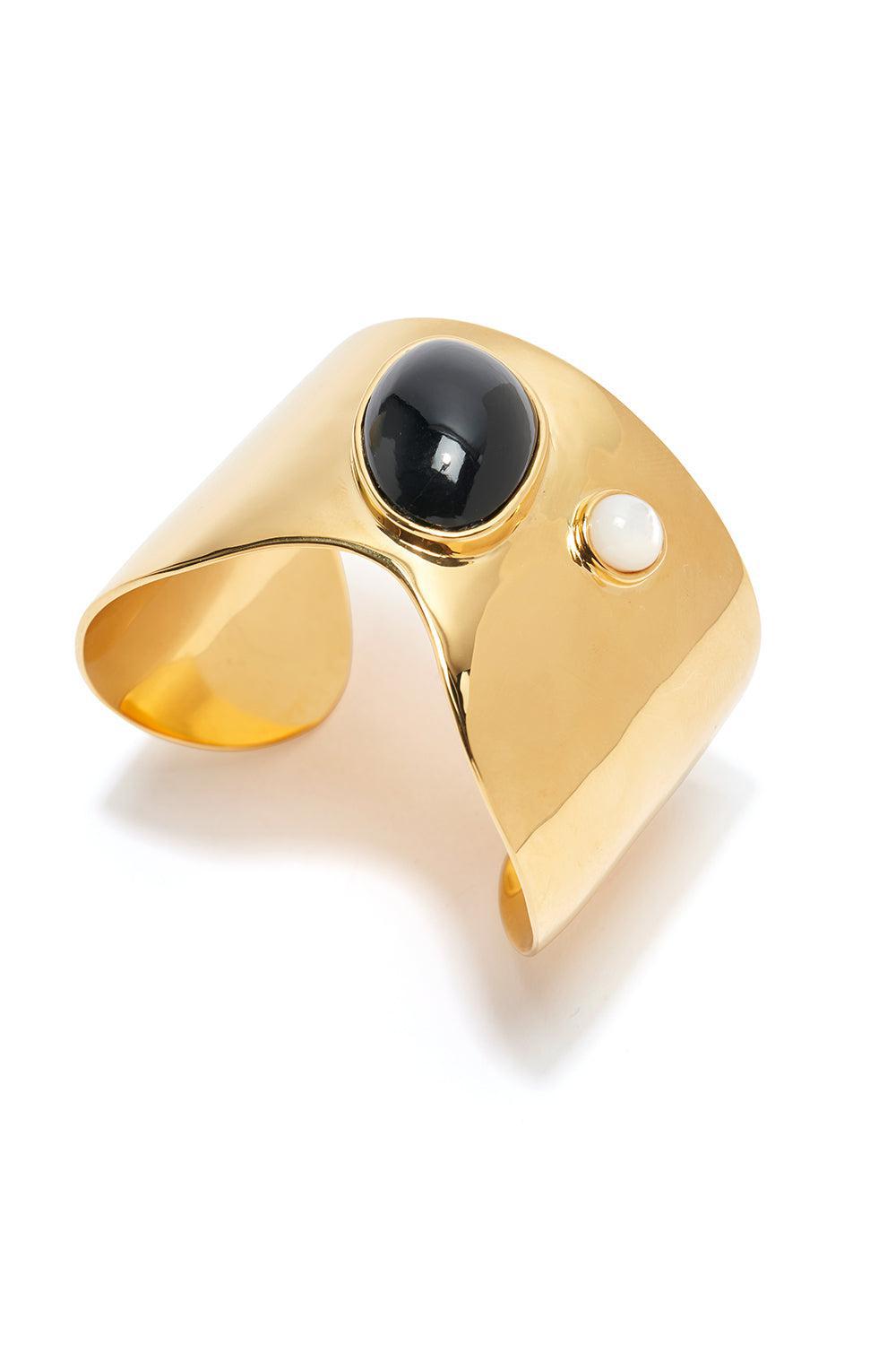 Midnight Organic Cuff Bracelet-GOLD-JEWELRYBOUTIQUEBRACELET O-LIZZIE FORTUNATO