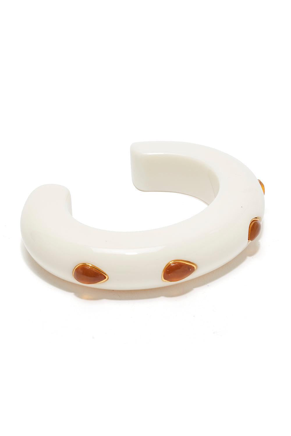 Alabaster Amber Ridge Cuff Bracelet-IVORY-JEWELRYBOUTIQUEBRACELET O-LIZZIE FORTUNATO