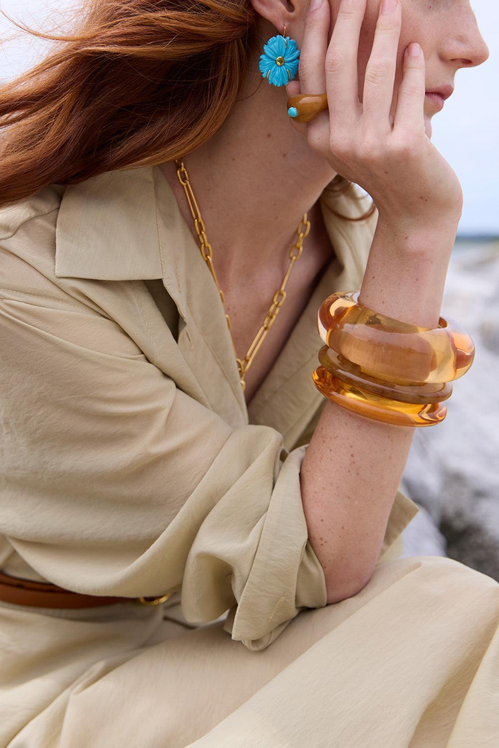 Marigold Ridge Cuff Bracelet-ORANGE-JEWELRYBOUTIQUEBRACELET O-LIZZIE FORTUNATO