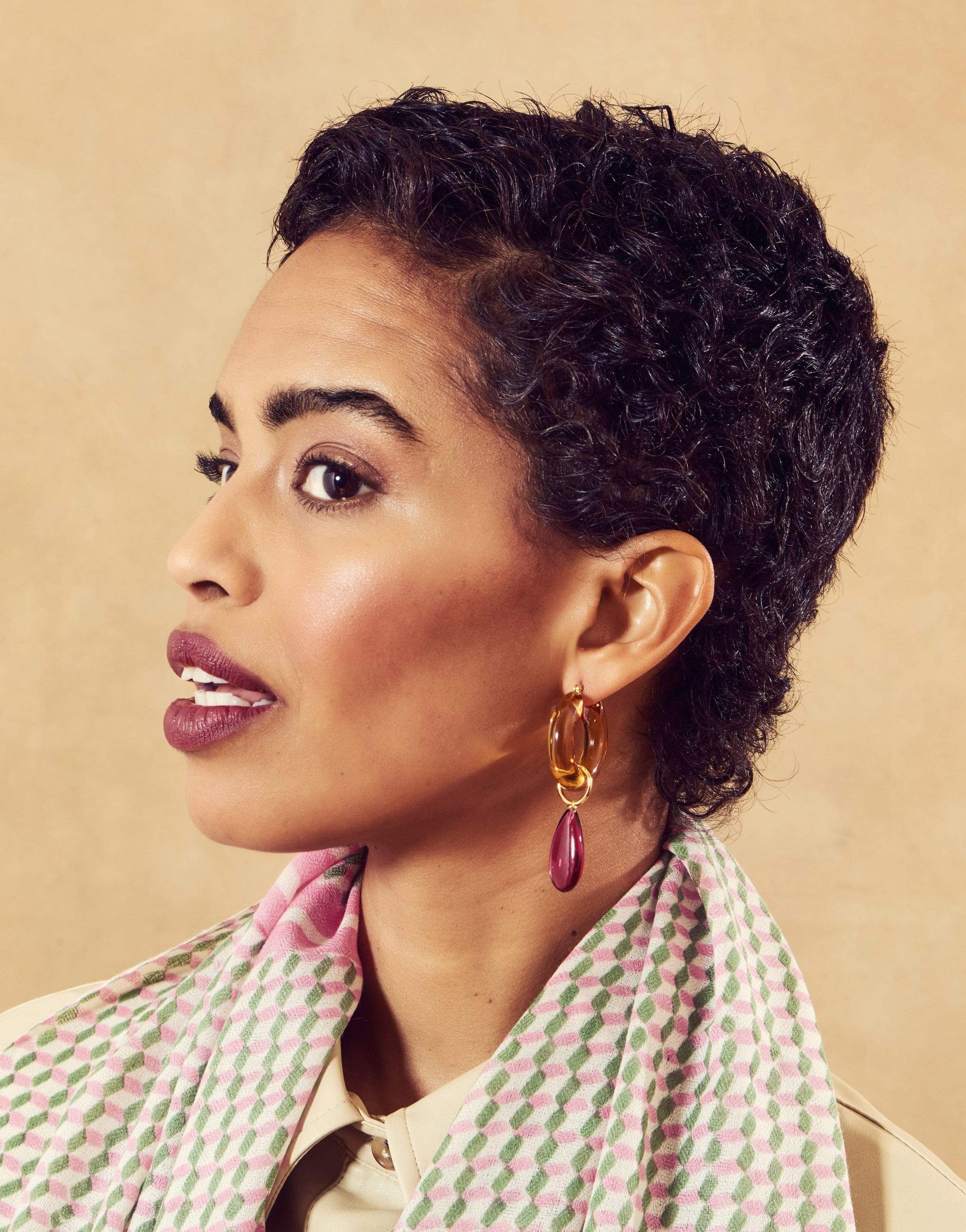 LIZZIE FORTUNATO-Mini Spritz Hoops in Honey-AMBER
