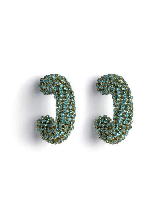 LIZZIE FORTUNATO-Mirror Hoop Earrings - Aqua-AQUA