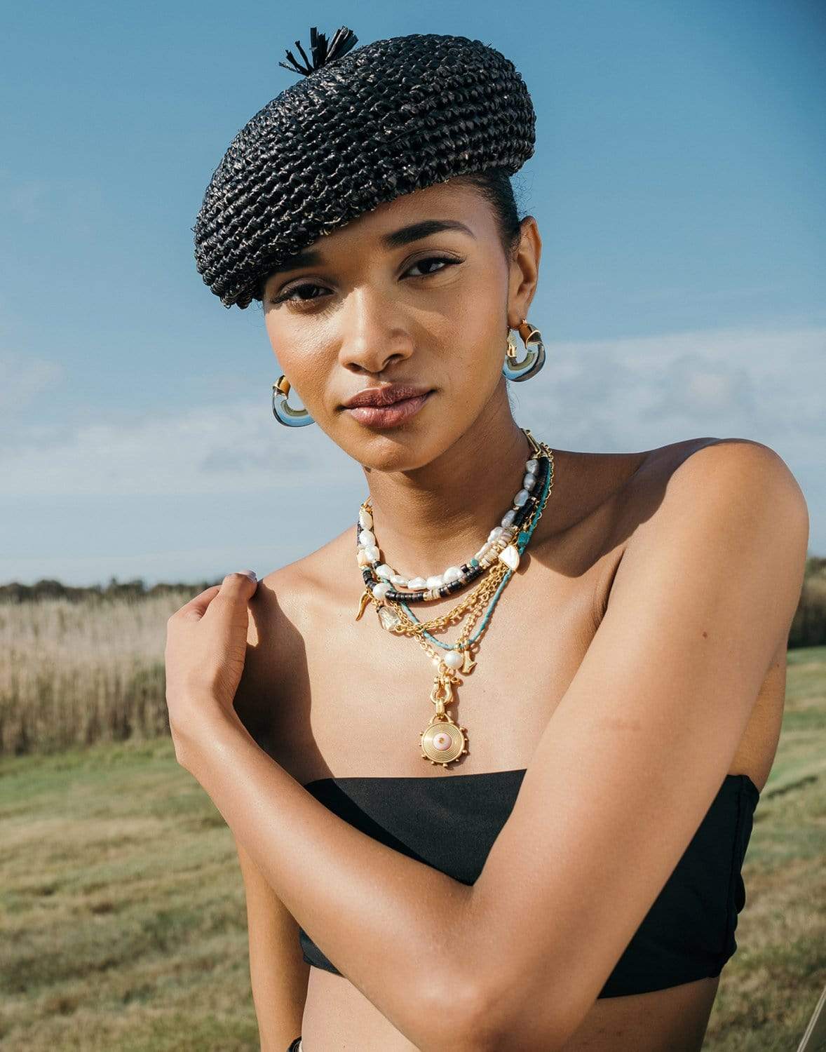 LIZZIE FORTUNATO-The Organic Hoops - Aqua-AQUA