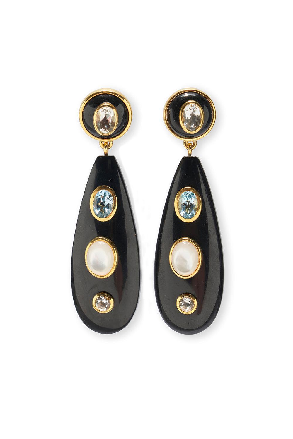 MIDNIGHT SPARKLE TORRE EARRINGS-BLACK-JEWELRYBOUTIQUEEARRING-LIZZIE FORTUNATO