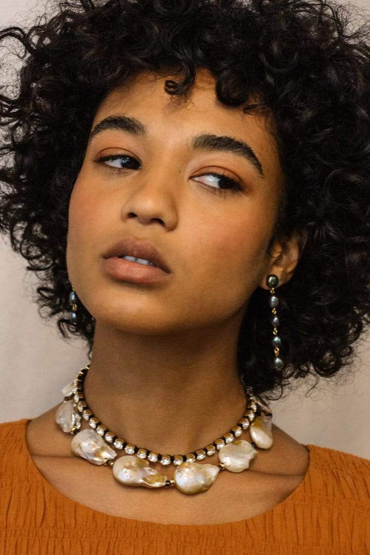 LIZZIE FORTUNATO-Short Cairo Earrings-BLACK