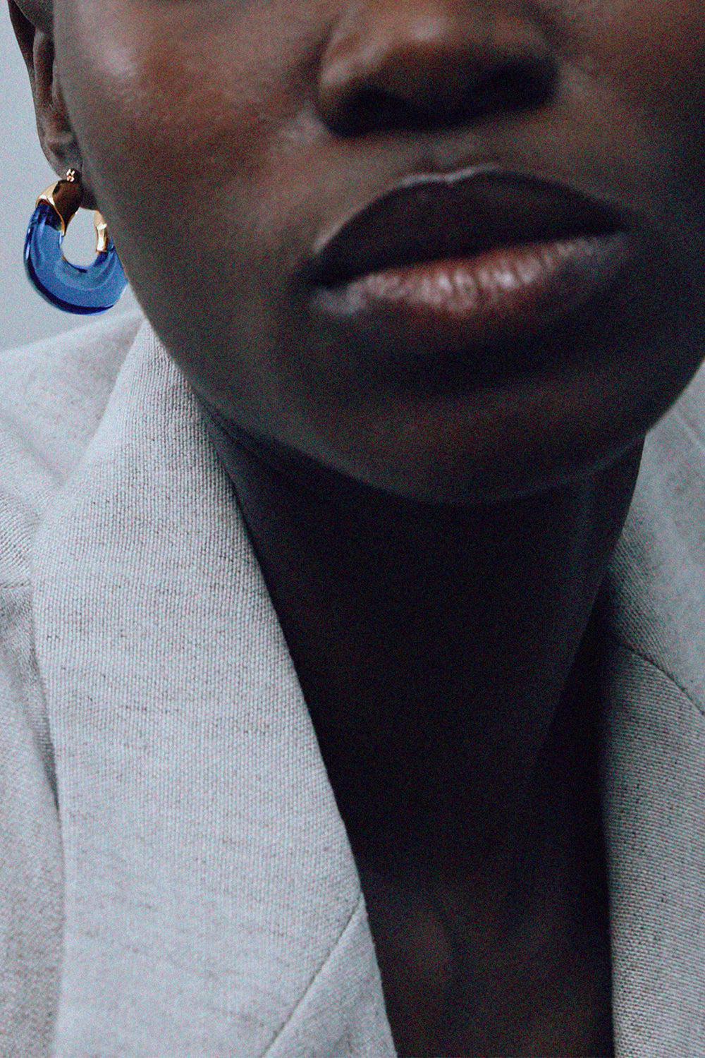 Electric Mini Organic Hoop Earrings-BLUE-JEWELRYBOUTIQUEEARRING-LIZZIE FORTUNATO