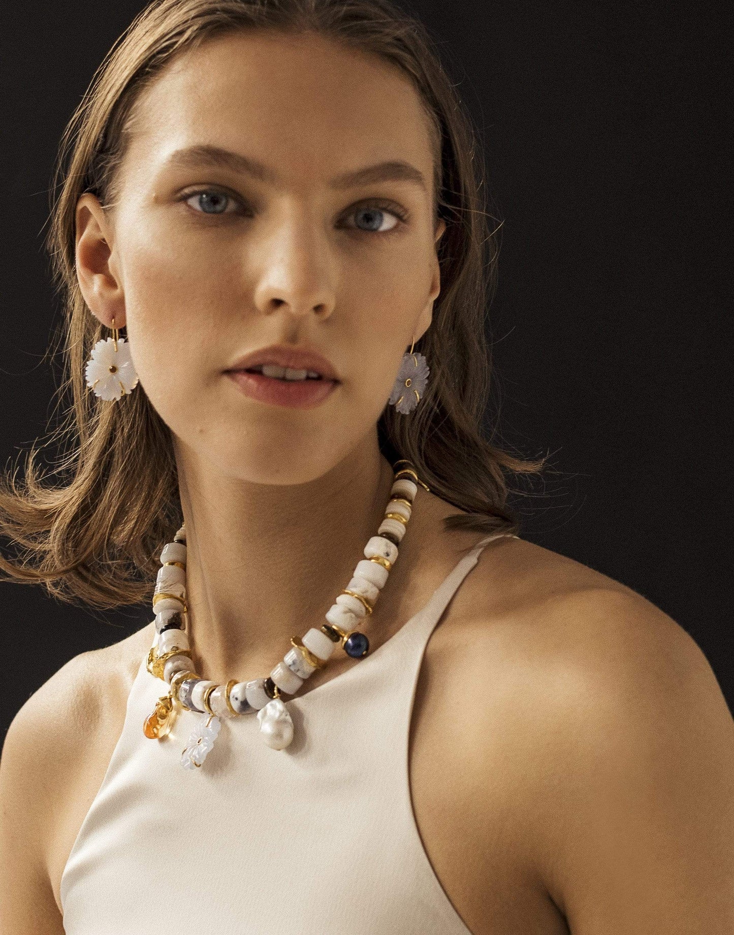 LIZZIE FORTUNATO-New Bloom Earrings-BLUE