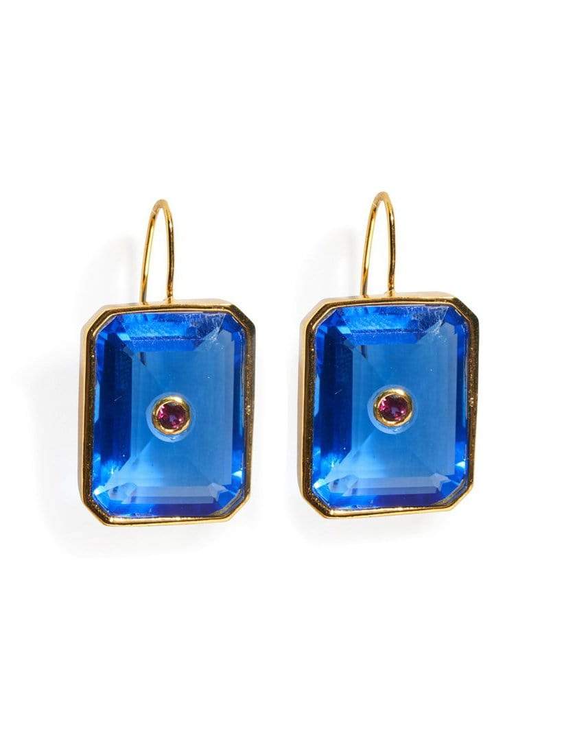 LIZZIE FORTUNATO-Tile Earrings in Royal-BLUE