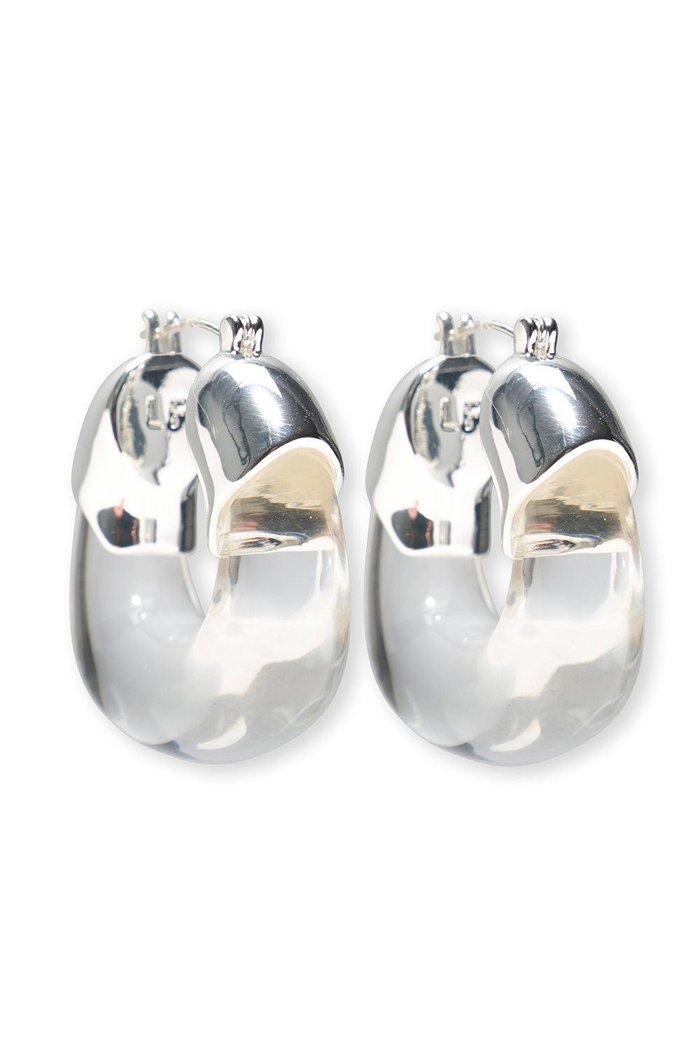 CLEAR ORGANIC HOOP EARRINGS-CLEAR-JEWELRYBOUTIQUEEARRING-LIZZIE FORTUNATO