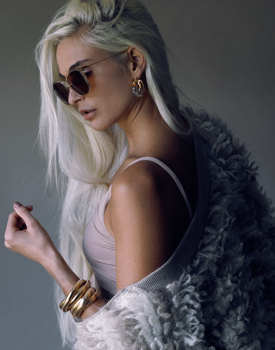 LIZZIE FORTUNATO-Organic Hoops in Clear-CLEAR