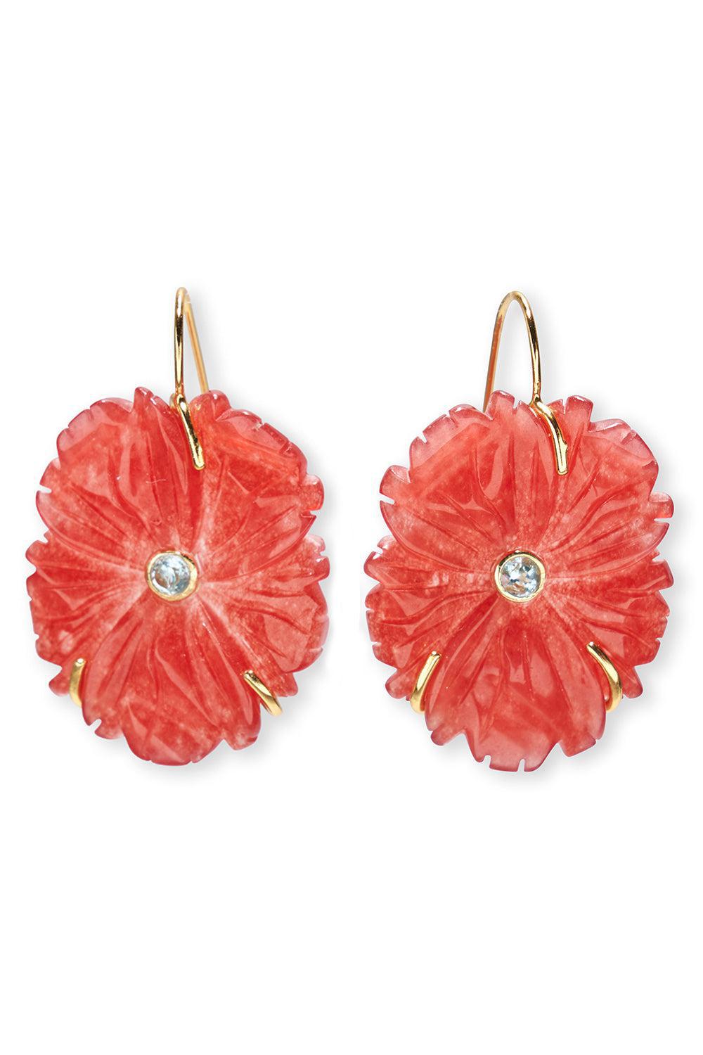 POINSETTIA BLOOM EARRINGS-DARK RED-JEWELRYBOUTIQUEEARRING-LIZZIE FORTUNATO