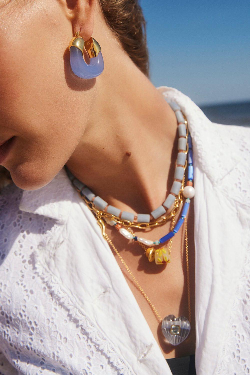 LIZZIE FORTUNATO-Organic Hoop Earrings - Electric-ELECTRIC