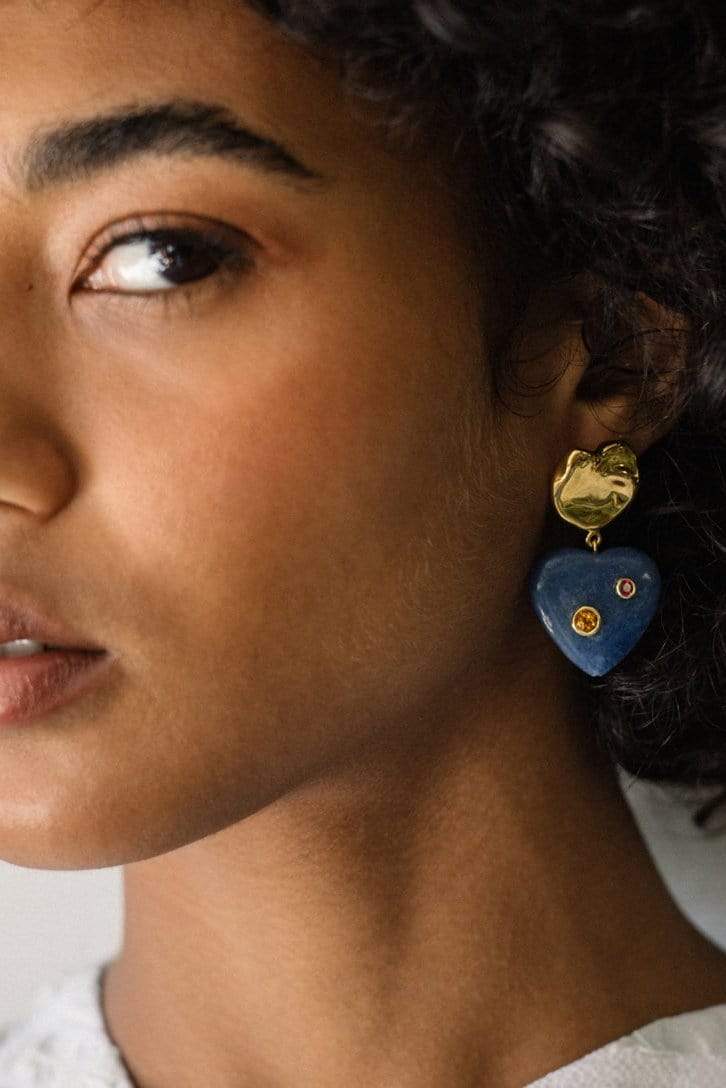 LIZZIE FORTUNATO-Rio Heart Earrings-GOLD