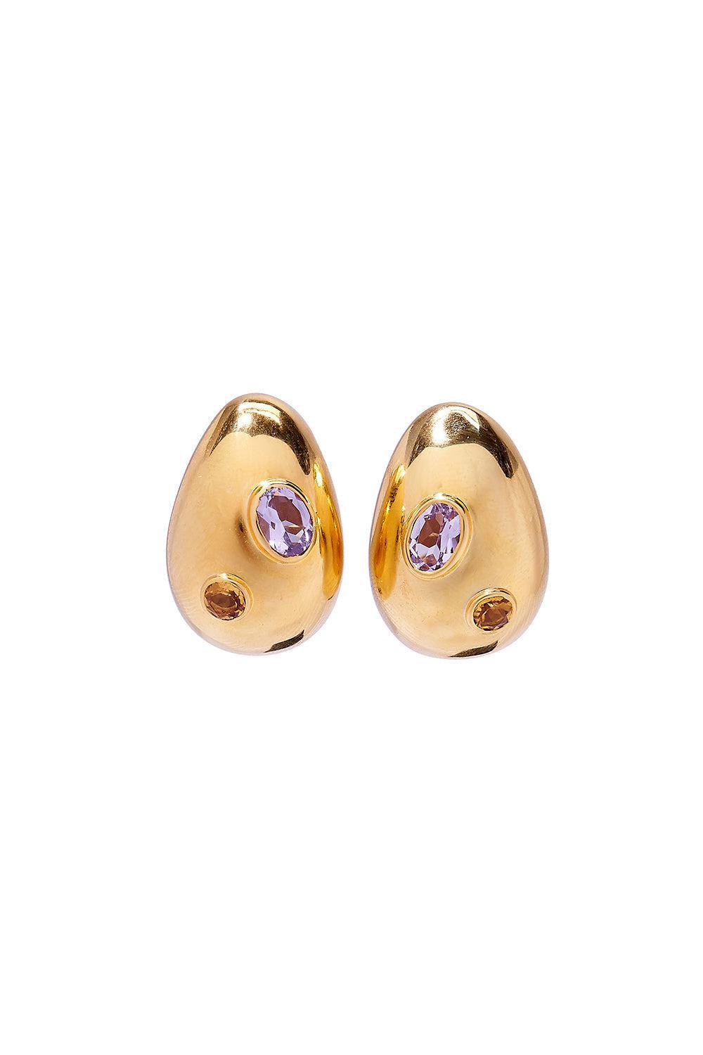 Studded Gold Mini Arp Earrings-GOLD-JEWELRYBOUTIQUEEARRING-LIZZIE FORTUNATO
