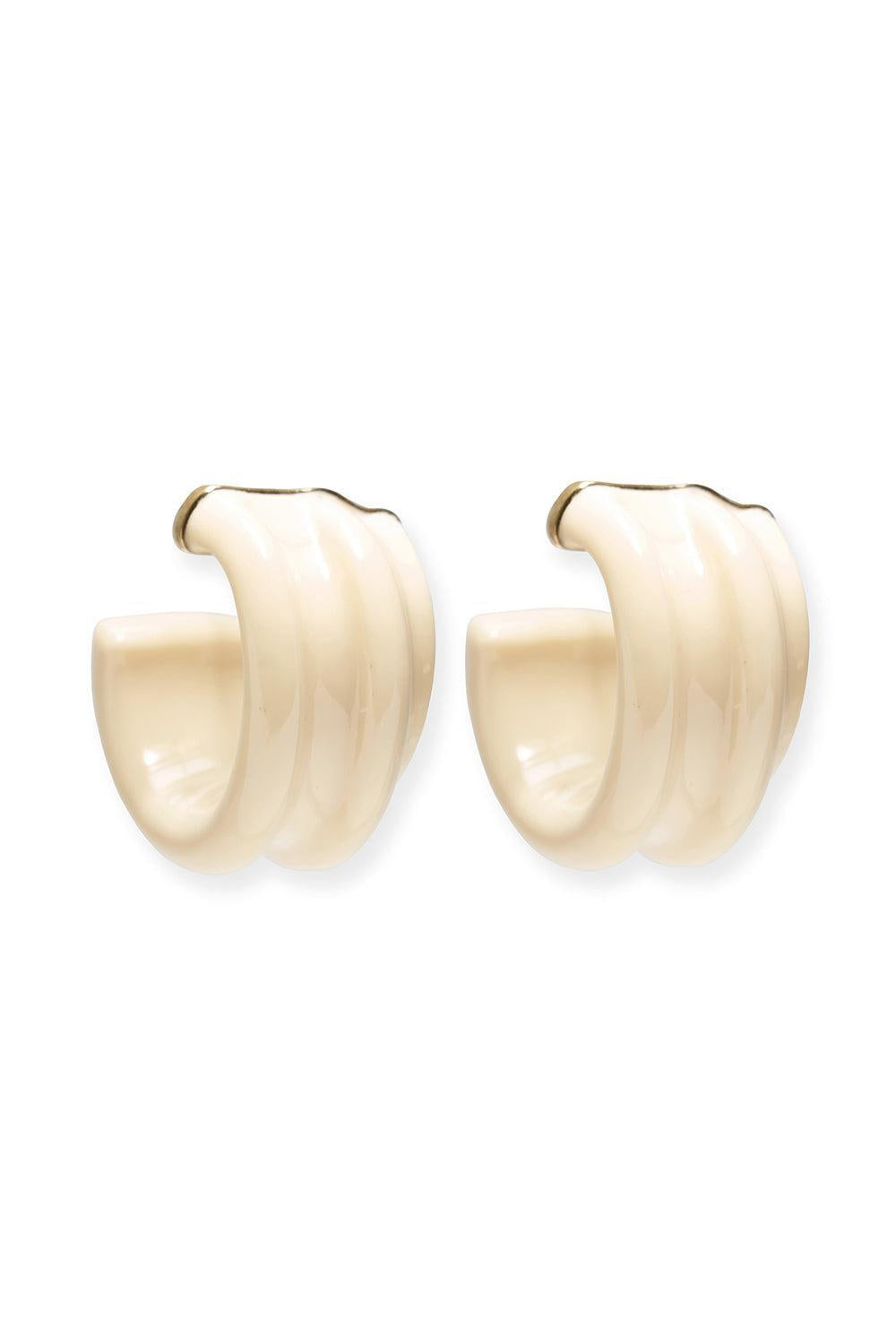 Cloud Sculpted Hoop Earrings-IVORY-JEWELRYBOUTIQUEEARRING-LIZZIE FORTUNATO