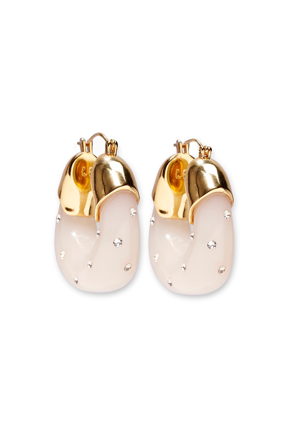 LIZZIE FORTUNATO-Organic Hoop Earrings - Ivory-IVORY