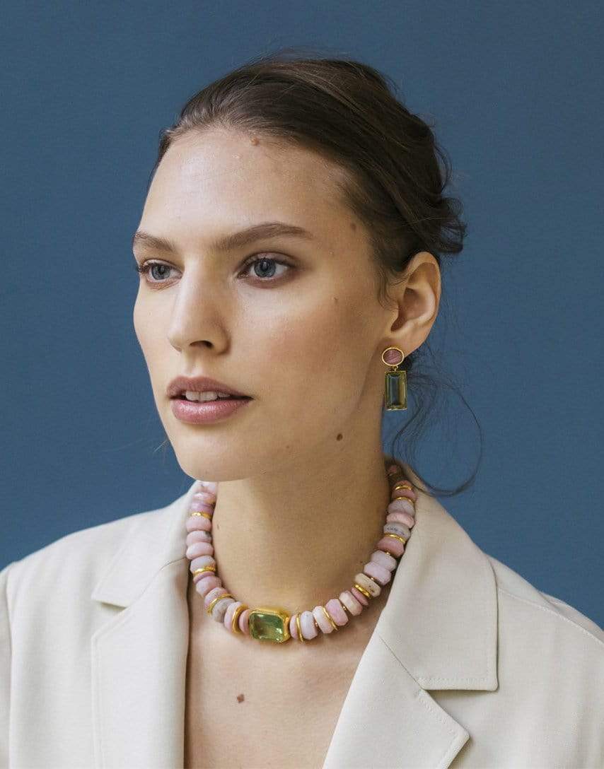 LIZZIE FORTUNATO-Crystal Column Earrings-MULTI