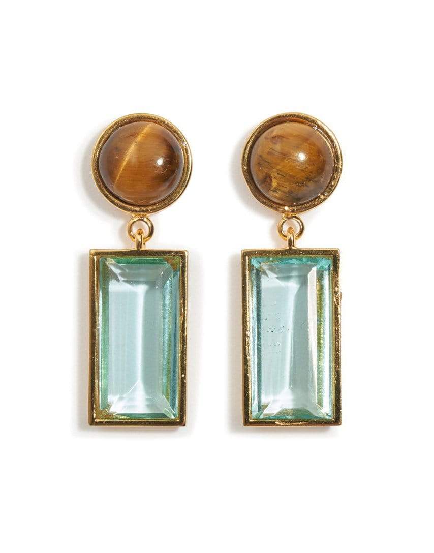LIZZIE FORTUNATO-Crystal Column Earrings in Ocean-MULTI