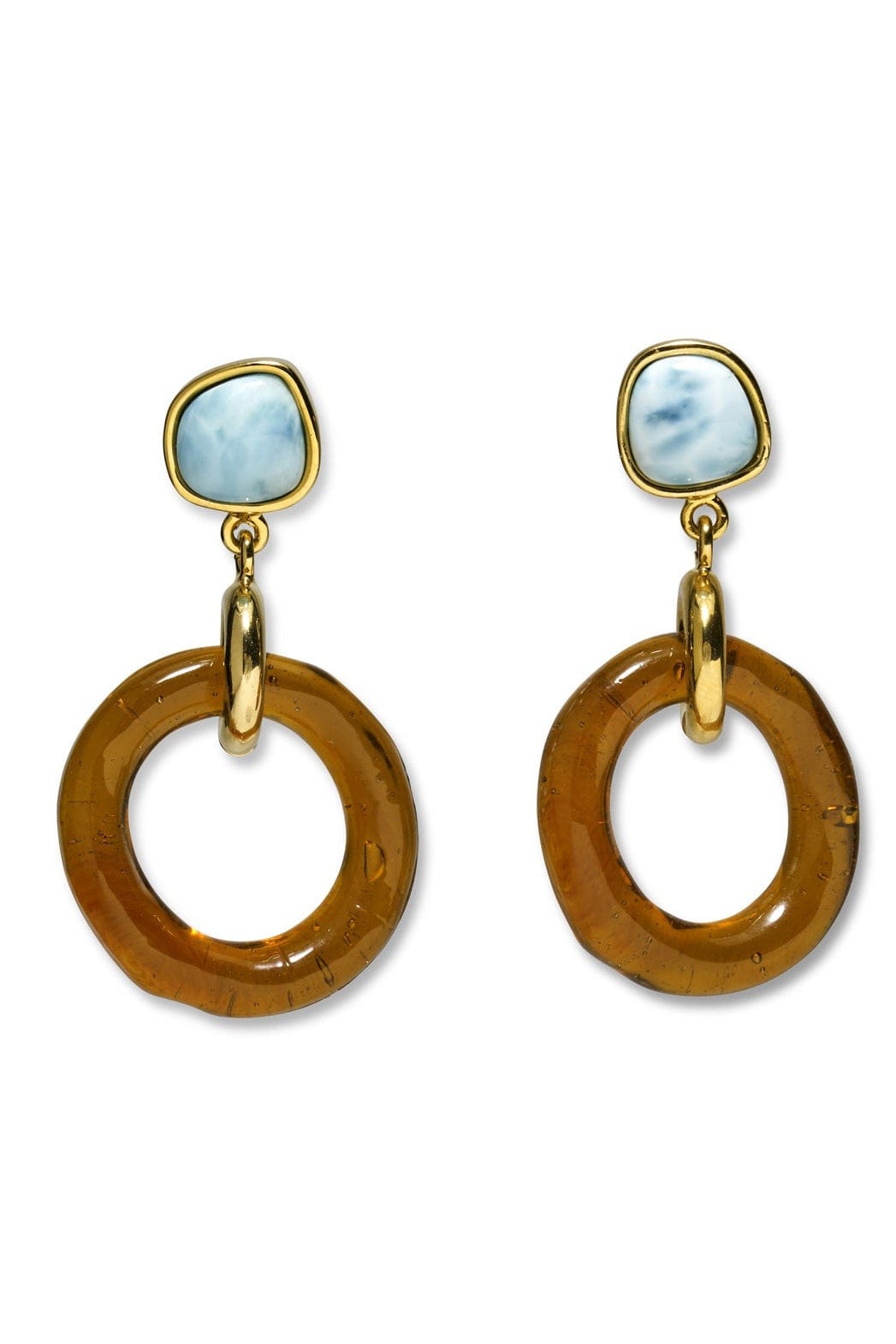 LIZZIE FORTUNATO-Larimar Hoop Earrings-MULTI